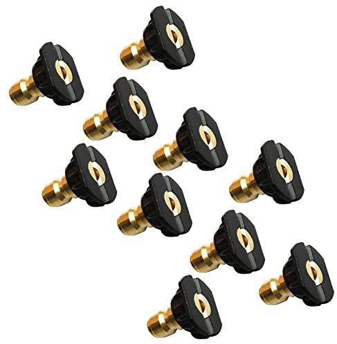 10-teiliger Hochdruckreiniger-Adapter, 1/4-Zoll-Kunststoff- und Messing-Hochdruckreiniger-Sprühspitzen-Düsen-Kit, Schnellkupplungs-Set