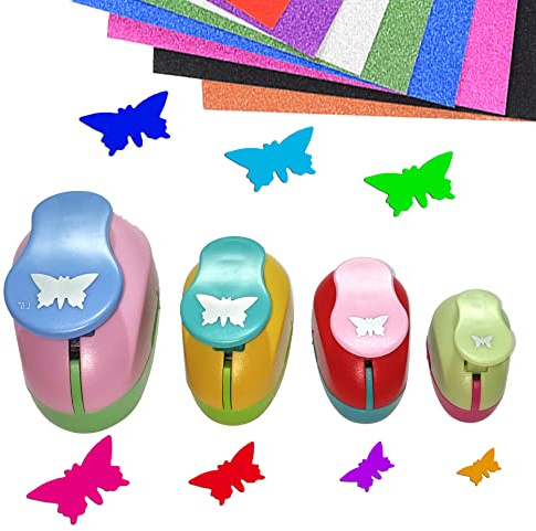 Stanzer Schmetterling 4 Stück Papierstanzer Motivstanzer Papier Ausstanzer Stanzer Schmetterling Motivlocher Stanzer Set Ausstanzer für Geschenkanhänger, Basteln, Scrapbooking, Fotos, Grußkarten