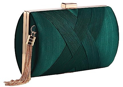 YAPAIOU Clutch Purses For Women Tassel Evening Clutch bag Cross Body & Shoulder Bag For Wedding Night out Party Green