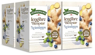 Hornimans Infusión Jengibre con Arándanos | 60 bolsitas | Sin Teína | 100% Natural