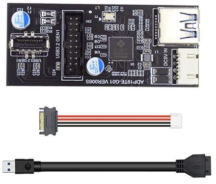 CY Carte simple 19/20 broches vers USB 3.0 20 broches et Type-E double ports femelles PCBA Type adaptateur Splitter HUB 5 Gbps