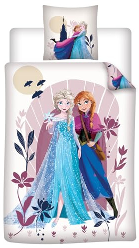 Parure de lit réversible DSN La Reine des Neiges - Anna et Elsa - 140 cm x 200 cm