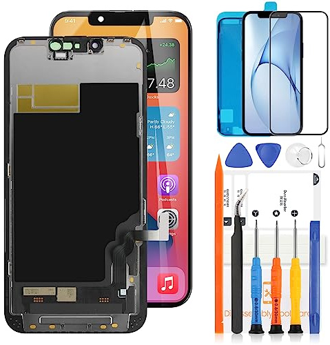 LADYSON Écran pour iPhone 13 Écran LCD pour iPhone 13 A2633 A2482 A2631 A2634 A2635 LCD Affichage Écran Tactile Numériseur Kit de Remplacement + Outil (Incell, Non Original) | pour iPhone 13 A2633 A2482 A2631 A2634 A2635 LCD Affichage Écran Tactile Numériseur + Outil (Incell, Non Original)