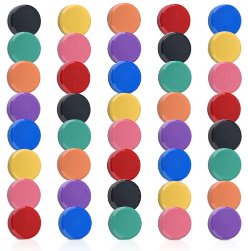 FPMYB 40 Stück Stark Magnete für Magnettafel, Kühlschrank, Klein Bunt, Whiteboard, Pinnwand, Klassenzimmer, Büro, Foto (8 Farben)