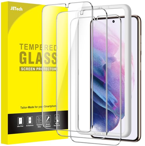 JETech Pellicola Protettiva per Samsung Galaxy S21, 3 Pezzi | Vetro Temperato 9H, HD Trasparente, Protezione Antigraffio, Strumento Installazione Facile, Compatibile con ID Impronta