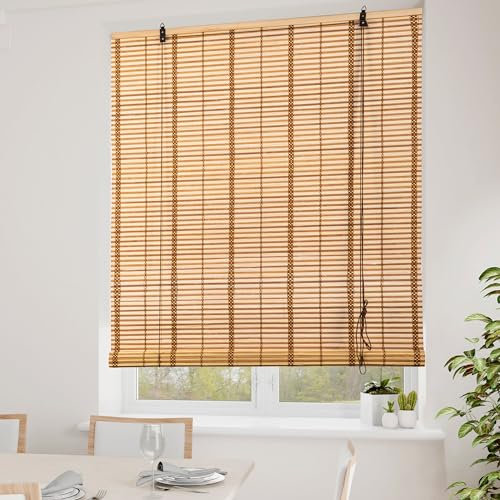 Cy.curtain bright Bambusrollo Bambus Rollo Sonnenschutz und Sichtschutz Rollo,für Fenster Und Türen,Blickdicht,Bambus Jalousien Innen,80x160CM