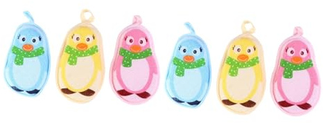 Abaodam 6stücke Niedliche Badewäsche Aus Cartoon Design Sanft Zur Haut Zum Massieren Und Reinigen Für Babypflege Pastellfarben