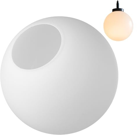 Holibanna Abat-Jour Globe En Verre Blanc Givré Trou D'ouverture Luminaire De Remplacement Boule Ronde Bulles Ensemencées Pour Lustre Suspension 15 Cm Diamètre Du Trou 6-7 Cm