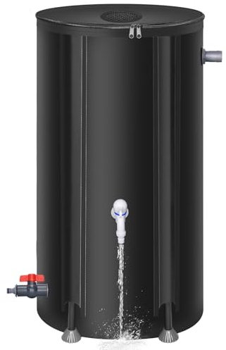 Meff-Mluk Barile per pioggia pieghevole da 100 l, barili portatili per raccogliere l'acqua piovana dalla grondaia, sistema di raccolta dell'acqua piovana, contenitore per serbatoio di stoccaggio