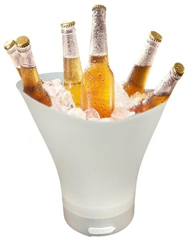 Light Up Ice Bucket,7L Radiant Ice Bucket - Colorful Light Up, Waterproof Radiant Ice Bucket with Built-in Wireless Speaker for Wine, Soda, Drinks