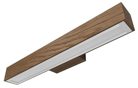LED Wood Spiegelleuchte Bad aus Eichenholz 40 cm - Handgefertigte Wandleuchte Innen Holz - Wandlampe Badezimmer, Schlafzimmer und Flur - Spiegel Lampe Wand 18 W 1050 Lm Warmweiß Licht 3000 K