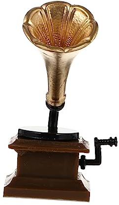 ibasenice Mini Gramophone Tourne-Disque Gramophone Classique Rétro Mini Parure De Table Gramophone Maison De Poupée Mini Modèle Décoratif Miniatures De Petites Choses Simulation Résine