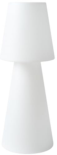 Beliani Outdoor Stehlampe LED weiß Kunststoff wasserfest mit Fernbedienung Sabanas