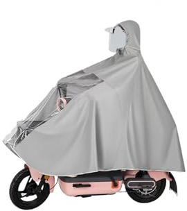 Vattentät poncho, regnskydd, regncape, lång återanvändbar vikbar helkropp regncape, GRÅ, 3XL