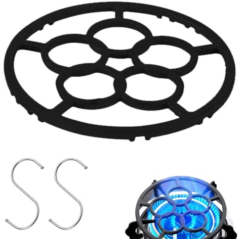 Xiciki Cast Iron Trivet, Gas Ring Reducer, Wok Ring Pan Support for Gas Hob, Non-Slip Gas Hob Reducer Ring, Universal for 4/5-Claw Stoves, with 2 Hooks