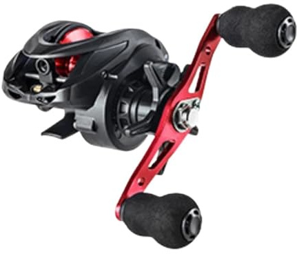 Carrete Carpa Carrete De Metal Arrastre Máximo 8kg Carrete De Pesca Baitcasting Agua Salada/Perca De Agua Dulce Lucio 7,2: 1/6.3:1 Bobina De Pesca(AC-Red,Left Hand)
