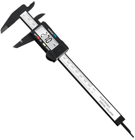 Digital Vernier Caliper 150mm 6'' Caliper Measuring Tool with Large LCD Screen Inch/Metric Conversion Electronic Micrometer Caliper Precision Depth Gauge Ruler for DIY Jewelry Household Woodworking