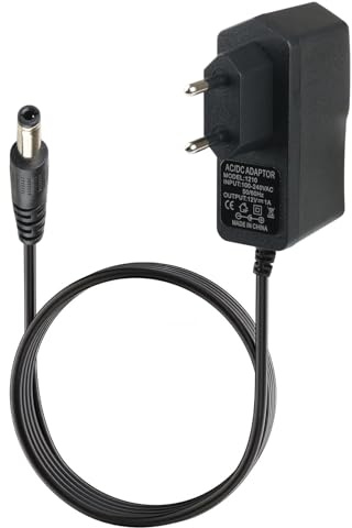 Uoww Adaptador 12V 1A 12W para Tiras LED, Routers, Cámara CCTV, TV Box | Fuente de Alimentación AC 100-240V, Universal Transformador, 12W Cargador con Conector 5.5 x 2.5 mm, Enchufe EU, Cable 1M