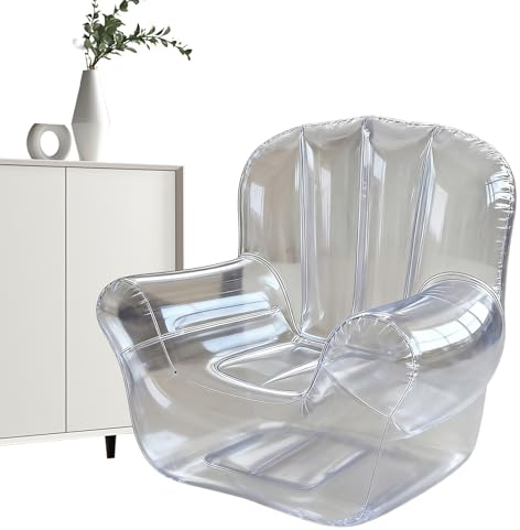 Aufblasbarer Stuhl – Bequemes Aufblasbares Sofa, Tragbare Aufblasbare Campingcouch | Transparenter Lounge-Sessel Zum Entspannen Auf Dem Rasen, Balkon, Pool, Im Freien, Schlafzimmer, Leichte Air-Sofa-M