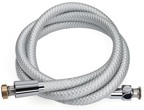 DLYYPLUS Silikon Duschschlauch 2m, Flexibel ultraweiche Brauseschlauch, Duschkopf Schlauch, duschschlauch verlängerung für Wohnmobile, Sprühgerät, Bidet, Haustierbad, Weiß