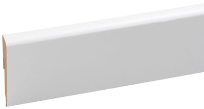 Lot de 6 Plinthes MDF Blanc clipsables 2400 x 80 x 12 mm