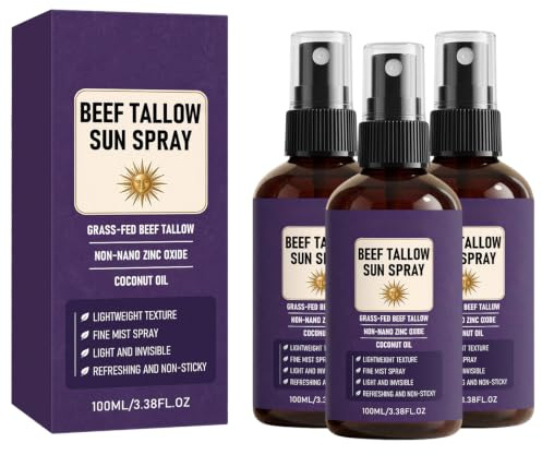 Rindertalg solspray, LSF30, mineralell, fin dimma, transparent, utan vit film, korallvänlig, 100 ml (3)