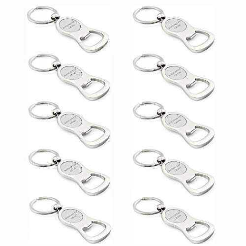 Confezione da 10 personalizzata apribottiglie portachiavi, solido, liscia, non si appanna, from Oneplace regali
