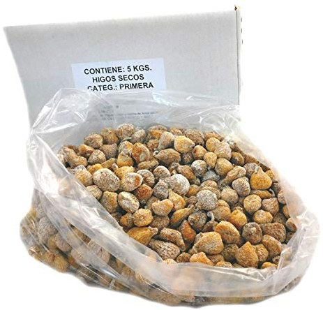 Fichi secchi provenienti dalla Spagna, 100% naturale, essiccati al sole, selezionati a mano, superfood, senza glutine e vegano, cartone da 5 kg