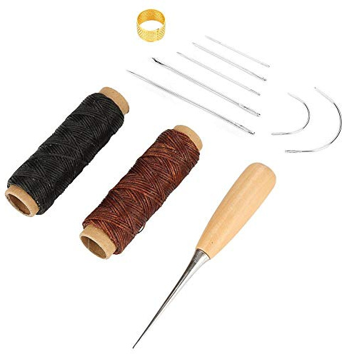 Herramientas de Coser, La reparación de Bolsas de Zapatos de Bricolaje, la reparación de Herramientas de Cuero Incluye punzón de perforación y dedal para Coser y Reparar Zapatos