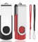 Lot 2 Cle USB 1GB Clé USB 2.0 Mémoire Stick USB Flash Drive Stockage Rotation Disque Pendrive pour Ordinateur Portable/PC/Voiture (Noir & Rouge)