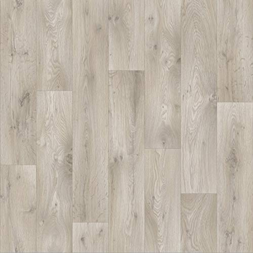 247Floors Forli Wood Plank Effect Vinyl Flooring 2.3mm Realistic Foam Backed Slip Resistant Lino (5m x 2m / 16ft 4 x 6ft 6, Pale Beige Planks)