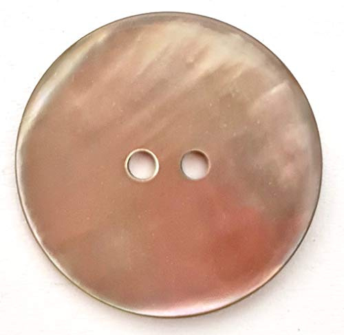 Lüna Knöpfe, ECHT Perlmutt, hell Silber, Nude (15 Stück) (23 mm)