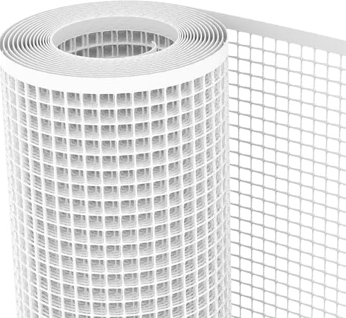 Tenax Malla de Plástico Quadra 20 Blanco 1,00x50 m, Malla Protectora Multiuso para Balcones, Vallas y Cercados