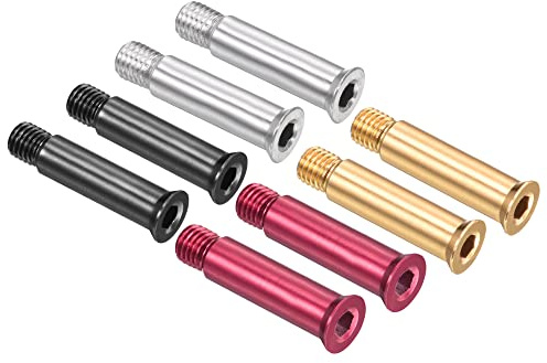 PATIKIL 34 mm inline-axelskruvar, 8-pack sexkantsskruv ersättningsskruv i aluminium för skridskor rulle, svart, röd, silver, gyllene