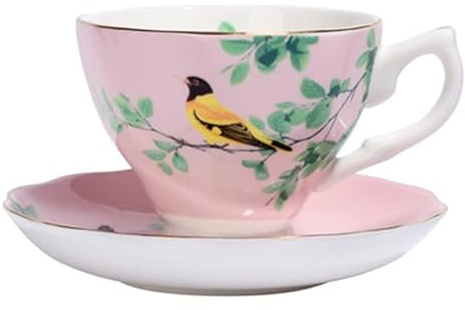 DANGAO 170 ml Bone China Tazza di caffè Cucchiaio Piattino Set Inglese Tazza da tè Pomeridiano Articoli per Il caffè Tazza da tè in Porcellana e Vassoio Tazza di Latte