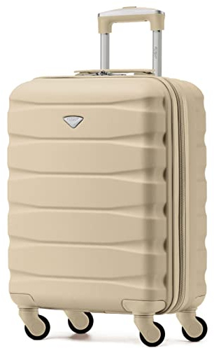 Flight Knight Leichte 4-Rad-ABS-Hartschalenkoffer Handgepack, zugelassen fur uber 60 Fluggesellschaften, einschließlich easyJet, Jet2 und maximale Große fur Ryanair (Priority) 55 x 40 x 20 cm