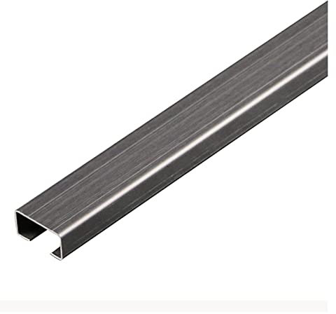 Edelstahl-Kabelkanal, Quadratischer Kabelkanal, Robust, Trittfest, 1 M Lang, Spiegel/gebürstet, Zwei Optionen, 11 Farben, Geeignet for Zuhause, Büro, Lager, Wand(Brushed Black Titanium,20 * 10mm)