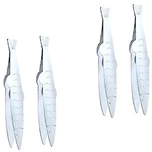 UPKOCH 4pcs Fishbone Tweezers Stainless Steel Cooking Utensils Pig Hair Removers Goose Hair Tweezers Kitchen Tools for Kitchen Essentials