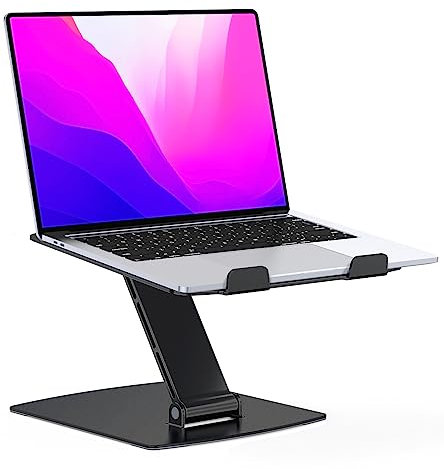 Glangeh Support Ordinateur Portable Pliable, Support PC Portable Aluminium Ergonomique, Laptop Stand Compatible avec MacBook Air Pro, XPS et Plus d'Ordinateurs Portables 10-16 Pouces