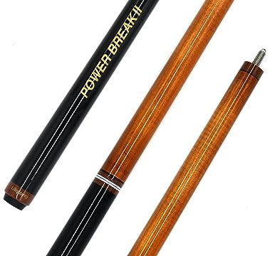 BILMAG Billardqueue Pool Break Jump Queue Power Break, 3-TLG, Schnellverschluss, Ahornholz, Karbonfaser Ferrule, 13mm Break Spitze, 143cm, 20oz (Karamellbraun)