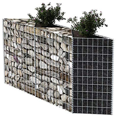 Kavolet Gabionen Hochbeet aus Stahl Gabionenkorb Pflanzkasten Gemüse-Hochbeet Steinkorb Pflanzkorb Pflanzkübel Pflanzbeet 120×30×100 cm