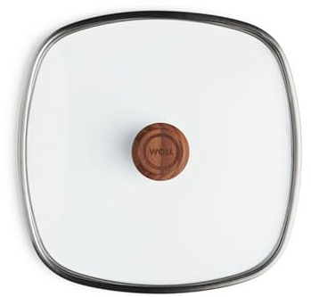 Woll Logic Sicherheitsglasdeckel, viereckig, 28 x 28 cm, mit Holzdeckelknopf
