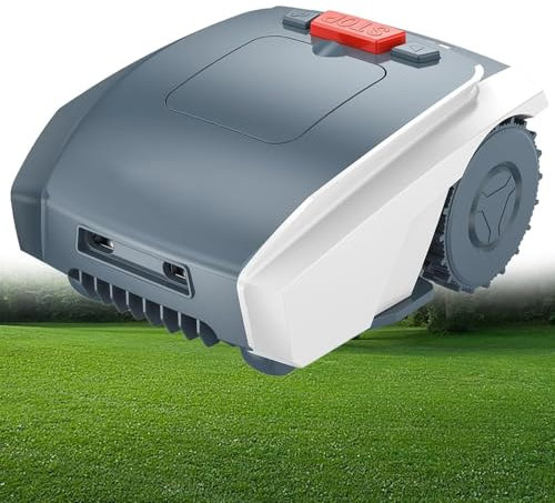 DDZJTPP Robot Cortacésped para áreas hasta 1500m², Pendiente 25%, Muy Silencioso, WiFi Bluetooth Aplicación Control, Características De Seguridad Avanzadas, Protección Robo, Carga Automática