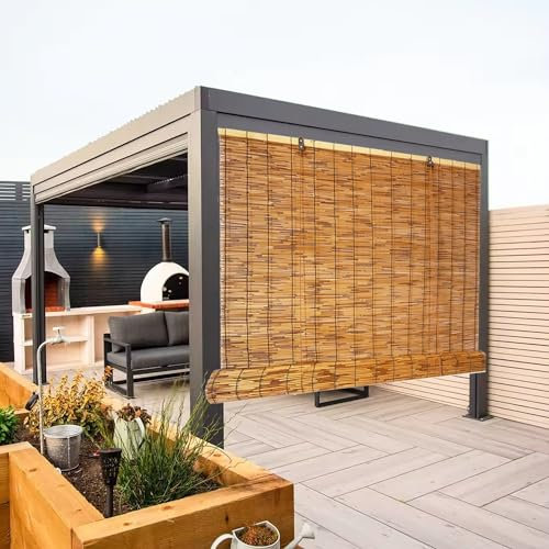 Bambusrollo, Sonnenschutz, für Innen- und Außenbereich, Sichtschutz, Verdunkelung, aufrollbar, für Terrasse, Veranda, erhältlich in verschiedenen Breiten, 70 x 200 cm (B x H)