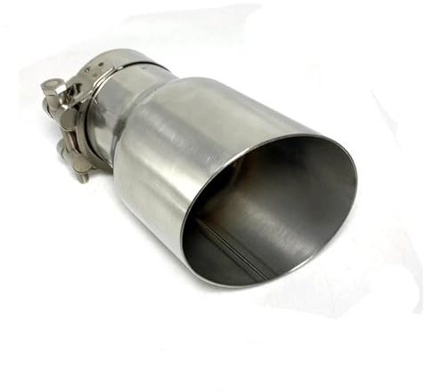 FUNFOB Auspuffblenden 1 Stück 304 Edelstahl Universal-Automobil-Auspuffrohr-Schalldämpfer Auto-Modifikationszubehör Auspuffblende(76MM IN 101MM Out)