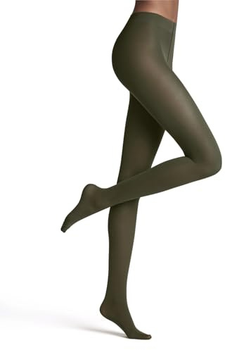 FALKE Matt Deluxe 30 DEN W Ti transparents fantaisie 1 pièce, Collants Femme, Vert Artichoke 7076, M-L