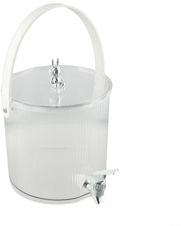 Jarra de agua fría de gran capacidad con grifo, dispensador de té de frutas de 3,5 L/5 L, contenedor de bebidas para nevera, fiesta, picnic, uso diario (blanco, 3,5 L)