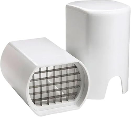 Potato Chipper, 2 in 1 Cutter Chip Cutter, Stainless Steel Potato Chipper with PP Handle, Compact Design, Potato Cutter for Radish Cucumber Kitchen, Easy to Clean and Store