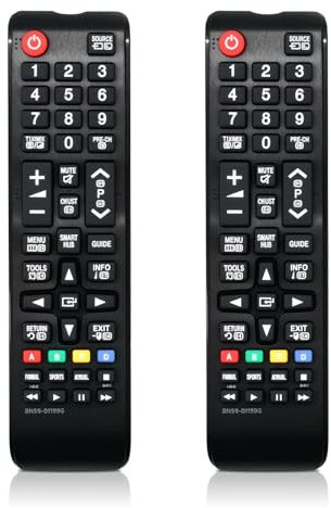 2 Stück Ersatz für Samsung Fernbedienung, Universal Fernbedienung Kompatibel mit Allen Original Samsung Fernsehern - Keine Programmierung erforderlich