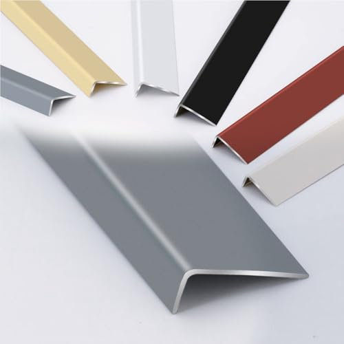 JNTFNE L-Shaped Stair Edging, Aluminium Stair Transition Strip, 35 Stair Nosing Protector, Non-Slip Step Edging for Outdoor Indoor, Home Window Sill Nosing(Iron Grey,7 * 20mm)